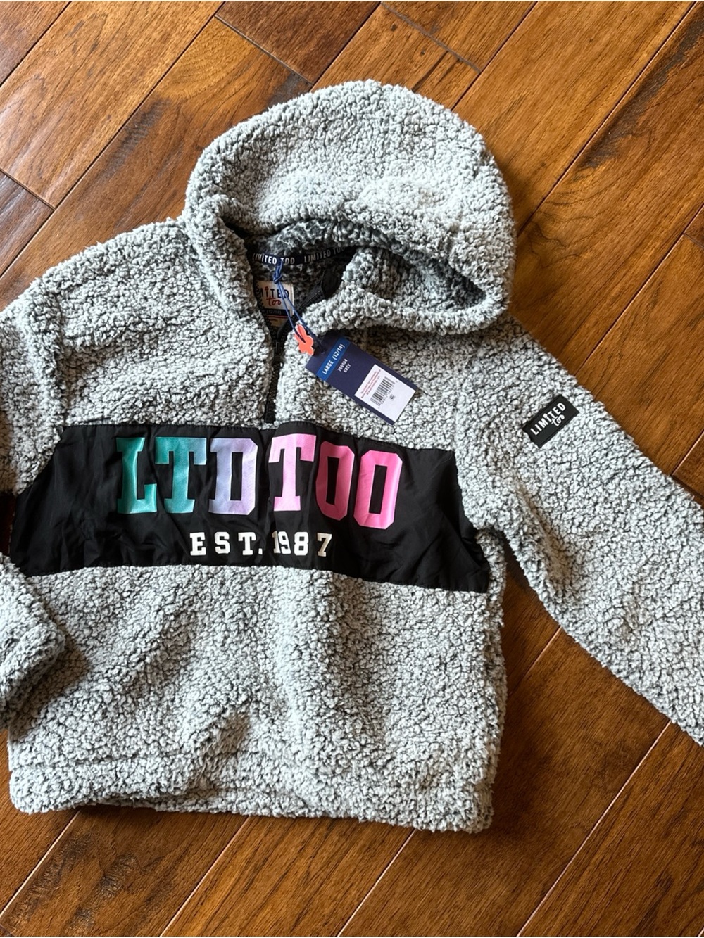 Limited Too Fleece 1/4 Zip Hoodie Sweatshirt Girls Large 12/14